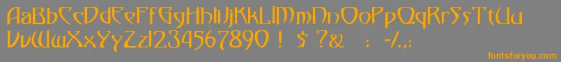 フォントGismondaRegular – オレンジの文字は灰色の背景にあります。