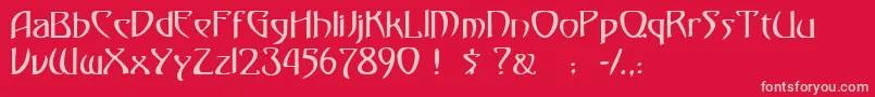 フォントGismondaRegular – 赤い背景にピンクのフォント