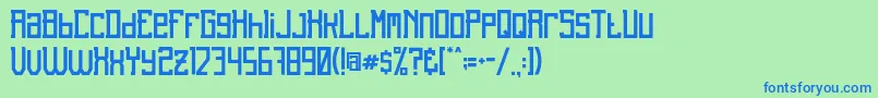 フォントUnreal – 青い文字は緑の背景です。