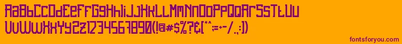 Unreal-Schriftart – Violette Schriften auf orangefarbenem Hintergrund