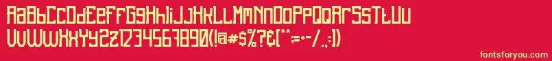 Unreal Font – Yellow Fonts on Red Background