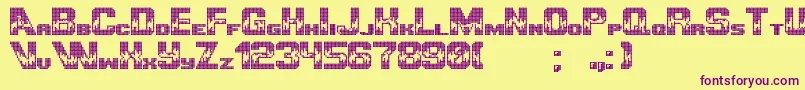 fuente UltimategameplayerPixel – Fuentes Moradas Sobre Fondo Amarillo