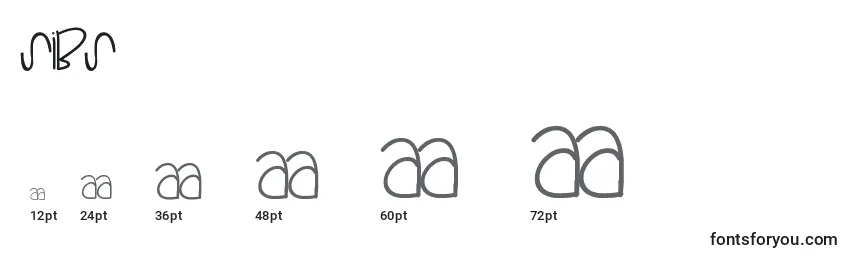 sizes of sibs font, sibs sizes
