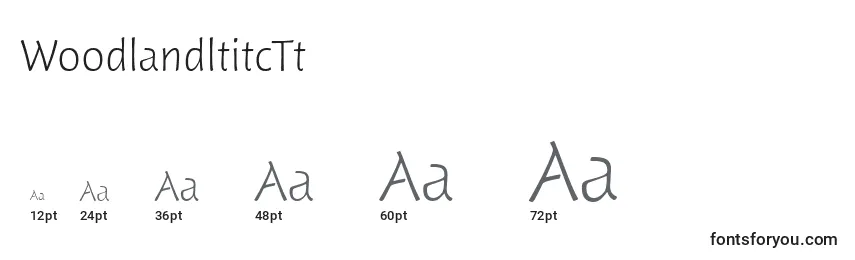 sizes of woodlandltitctt font, woodlandltitctt sizes