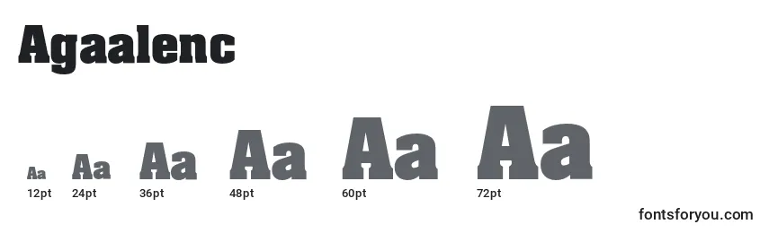 sizes of agaalenc font, agaalenc sizes