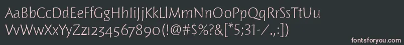フォントWoodlandltitcTt – 黒い背景にピンクのフォント