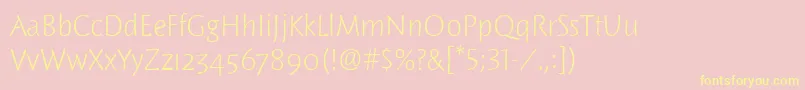 WoodlandltitcTt Font – Yellow Fonts on Pink Background