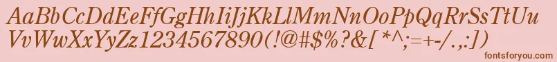 フォントAgcenturionItalic – ピンクの背景に茶色のフォント