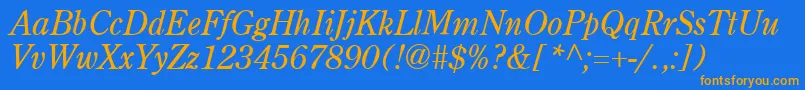 AgcenturionItalic Font – Orange Fonts on Blue Background