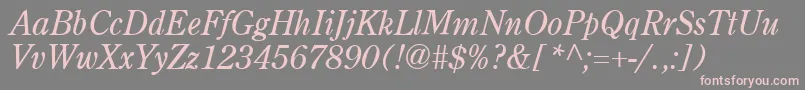 AgcenturionItalic-Schriftart – Rosa Schriften auf grauem Hintergrund
