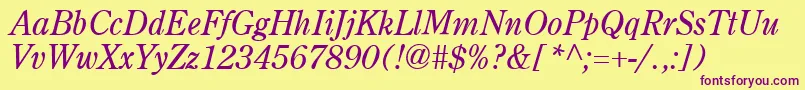AgcenturionItalic Font – Purple Fonts on Yellow Background