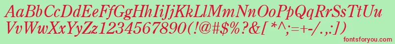 AgcenturionItalic Font – Red Fonts on Green Background