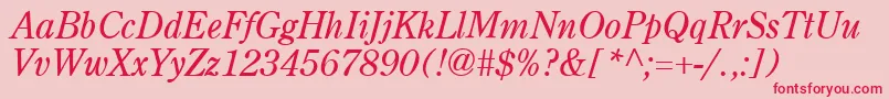 Czcionka AgcenturionItalic – czerwone czcionki na różowym tle
