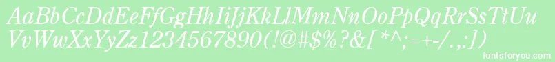 AgcenturionItalic-Schriftart – Weiße Schriften auf grünem Hintergrund