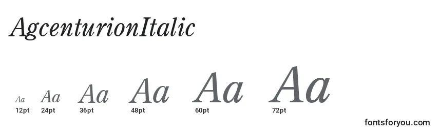 AgcenturionItalic Font Sizes