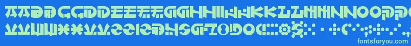 OfMaidsAndMen Font – Green Fonts on Blue Background