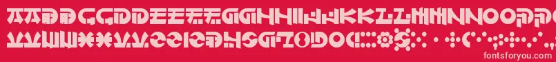 OfMaidsAndMen Font – Pink Fonts on Red Background
