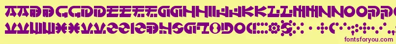 OfMaidsAndMen Font – Purple Fonts on Yellow Background