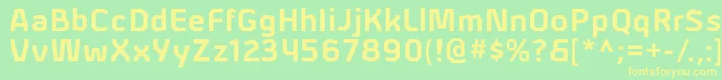 フォントAlphiirgBold – 黄色の文字が緑の背景にあります