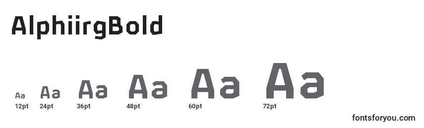 Размеры шрифта AlphiirgBold