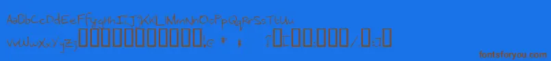 MenrathAntiqua-Schriftart – Braune Schriften auf blauem Hintergrund