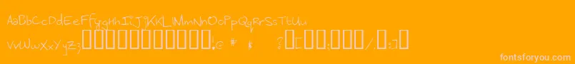 MenrathAntiqua-Schriftart – Rosa Schriften auf orangefarbenem Hintergrund