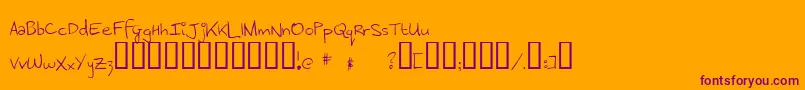 MenrathAntiqua-Schriftart – Violette Schriften auf orangefarbenem Hintergrund