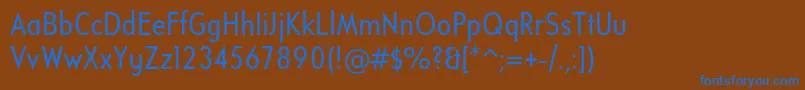 Czcionka UniversalisadfstdCond – niebieskie czcionki na brązowym tle