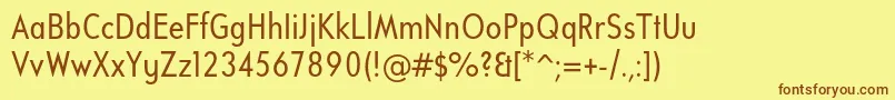 Шрифт UniversalisadfstdCond – коричневые шрифты на жёлтом фоне