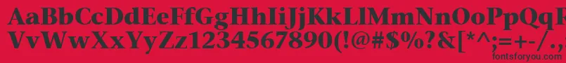 Fonte StoneSerifItcTtBold – fontes pretas em um fundo vermelho