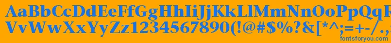 フォントStoneSerifItcTtBold – オレンジの背景に青い文字