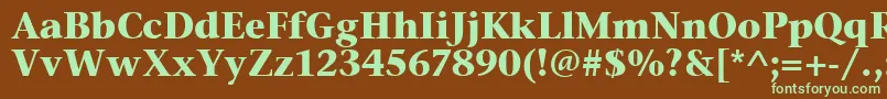 StoneSerifItcTtBold-fontti – vihreät fontit ruskealla taustalla