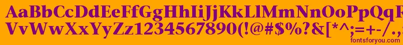 StoneSerifItcTtBold-Schriftart – Violette Schriften auf orangefarbenem Hintergrund