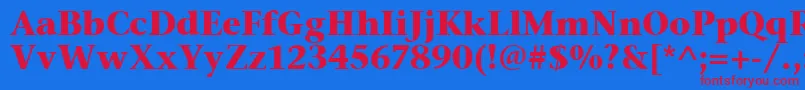 Шрифт StoneSerifItcTtBold – красные шрифты на синем фоне