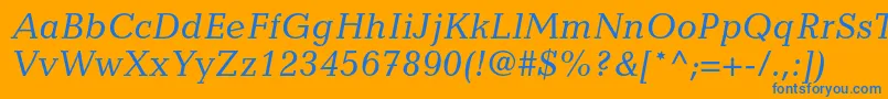 CandidastdItalic Font – Blue Fonts on Orange Background