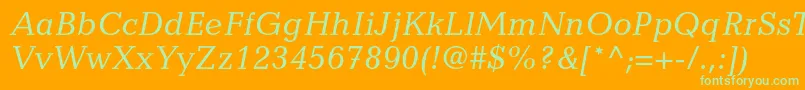CandidastdItalic Font – Green Fonts on Orange Background