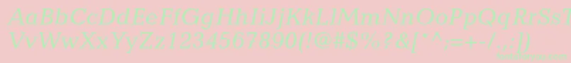 CandidastdItalic Font – Green Fonts on Pink Background