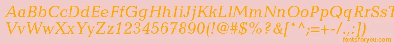 CandidastdItalic Font – Orange Fonts on Pink Background