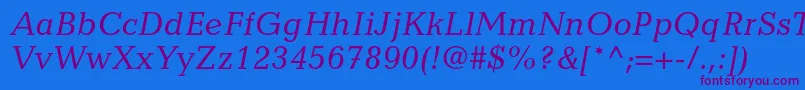 CandidastdItalic Font – Purple Fonts on Blue Background