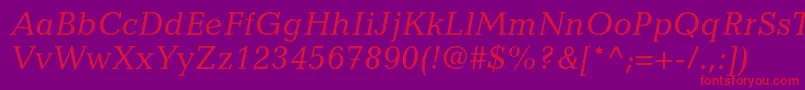CandidastdItalic Font – Red Fonts on Purple Background