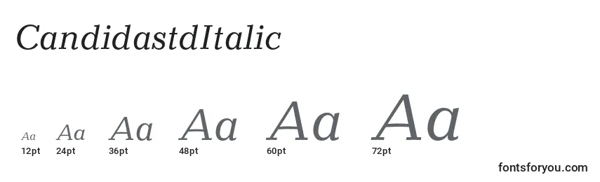 Размеры шрифта CandidastdItalic