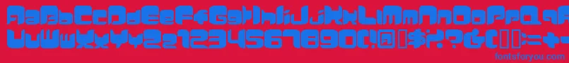 Comicker Font – Blue Fonts on Red Background