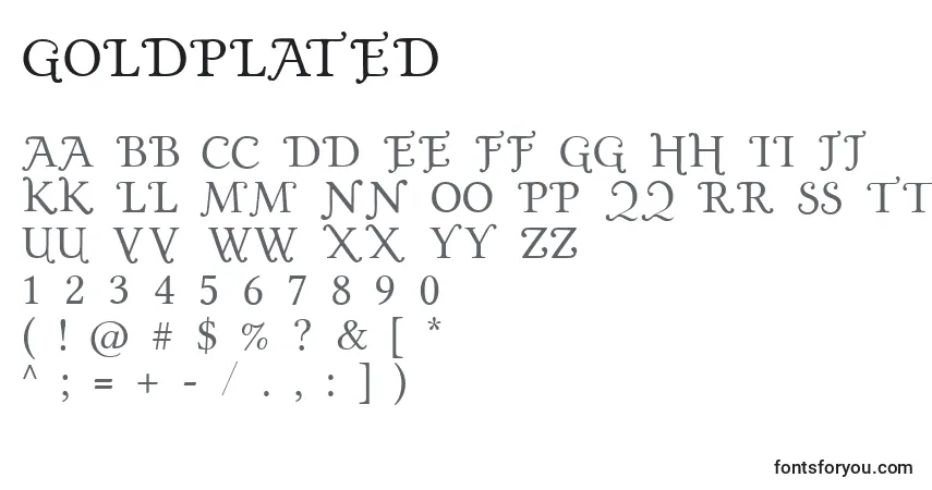 Шрифт GoldPlated (18311) – алфавит, цифры, специальные символы