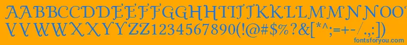 GoldPlated Font – Blue Fonts on Orange Background