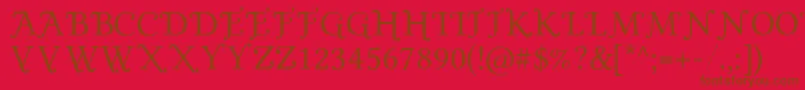 GoldPlated-Schriftart – Braune Schriften auf rotem Hintergrund