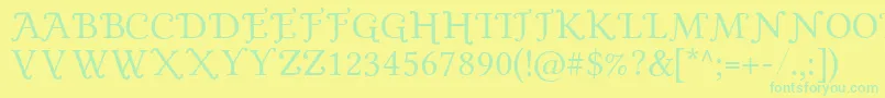 GoldPlated-Schriftart – Grüne Schriften auf gelbem Hintergrund