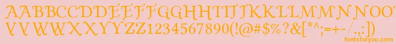 GoldPlated Font – Orange Fonts on Pink Background