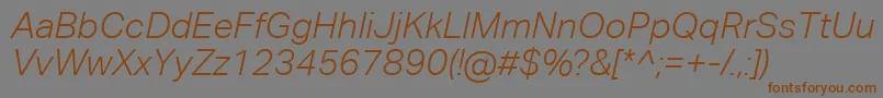 Шрифт AktivgroteskcorpLightitalic – коричневые шрифты на сером фоне