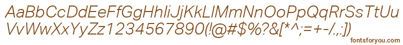 Шрифт AktivgroteskcorpLightitalic – коричневые шрифты