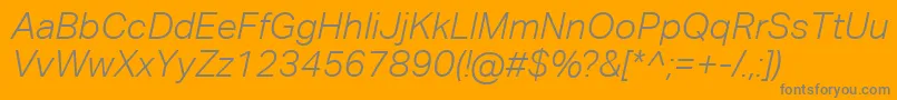 AktivgroteskcorpLightitalic Font – Gray Fonts on Orange Background